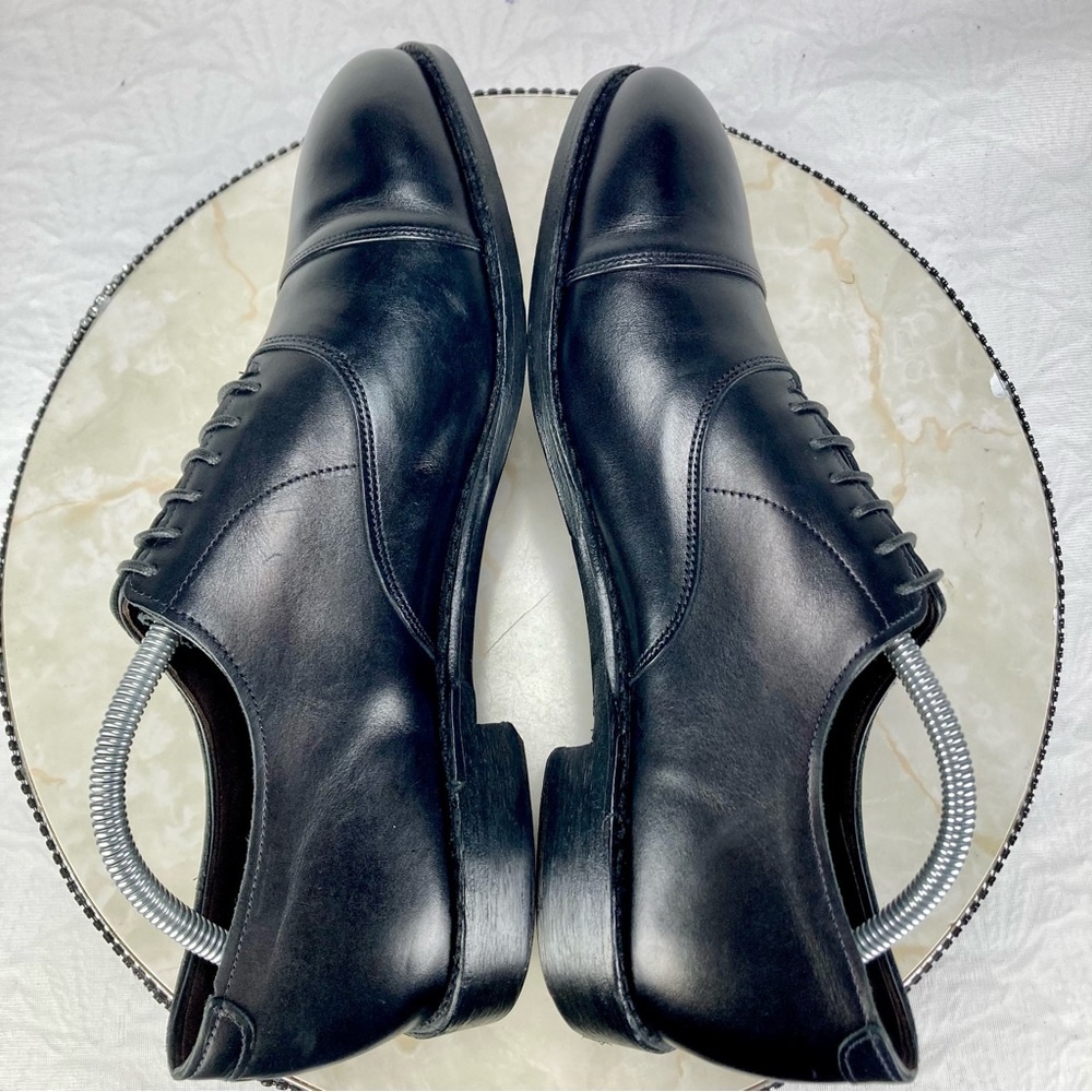 Allen Edmonds Hopkinson Mens Size 9.5 Black Leather Cap Toe Oxford Dress Shoes - Picture 8 of 11